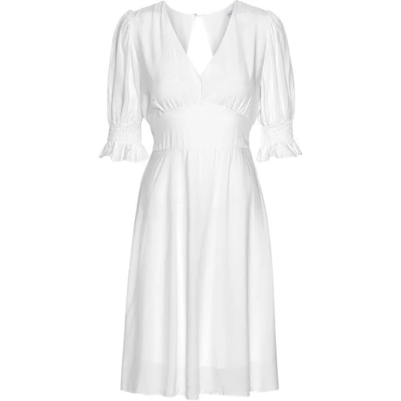 Koko Dress Short Open Back Short Sleeves - White sold by American Dream