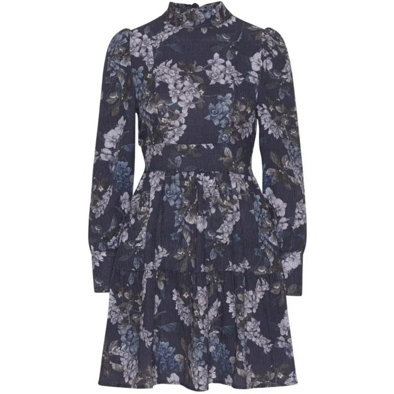 Laila Cotton Bow Dress - Violet Big Flower made by Americandreams