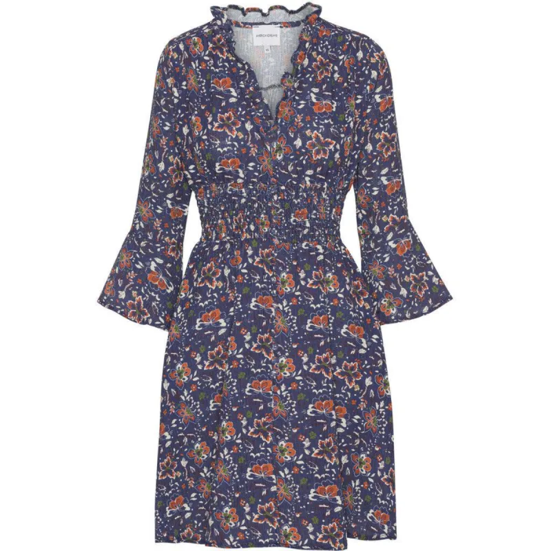 Sally Cotton Short Dress - Blue Multi Small Flower sold by American Dream
