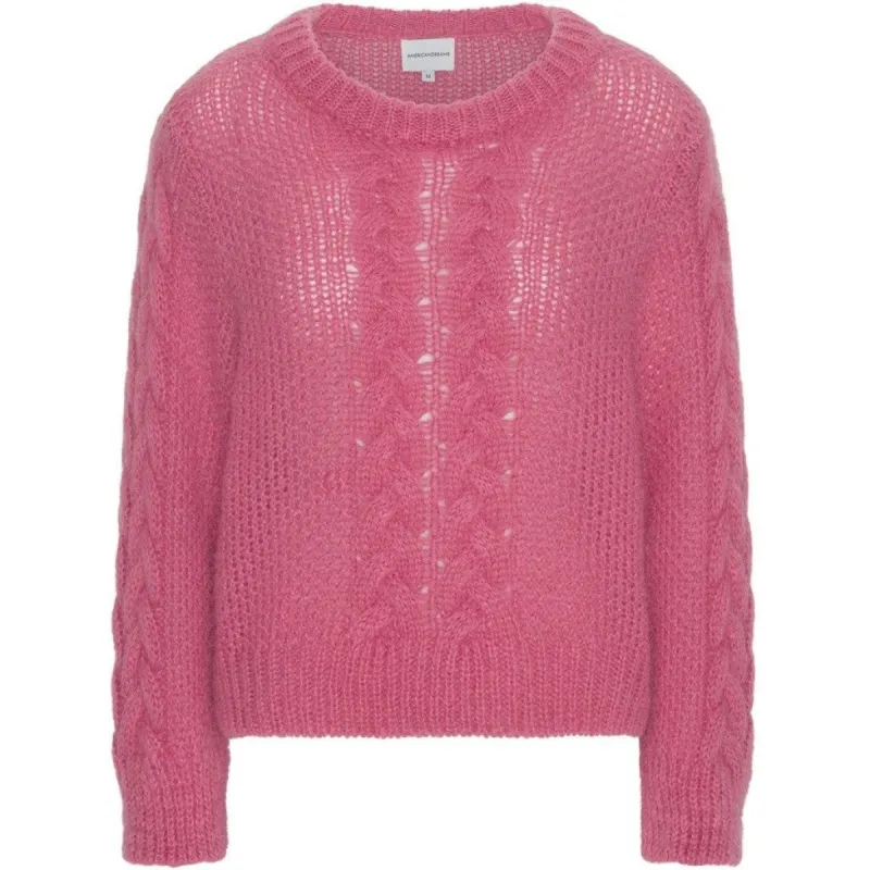 Louisa Cable Knit Pullover - Pink sold by American Dream
