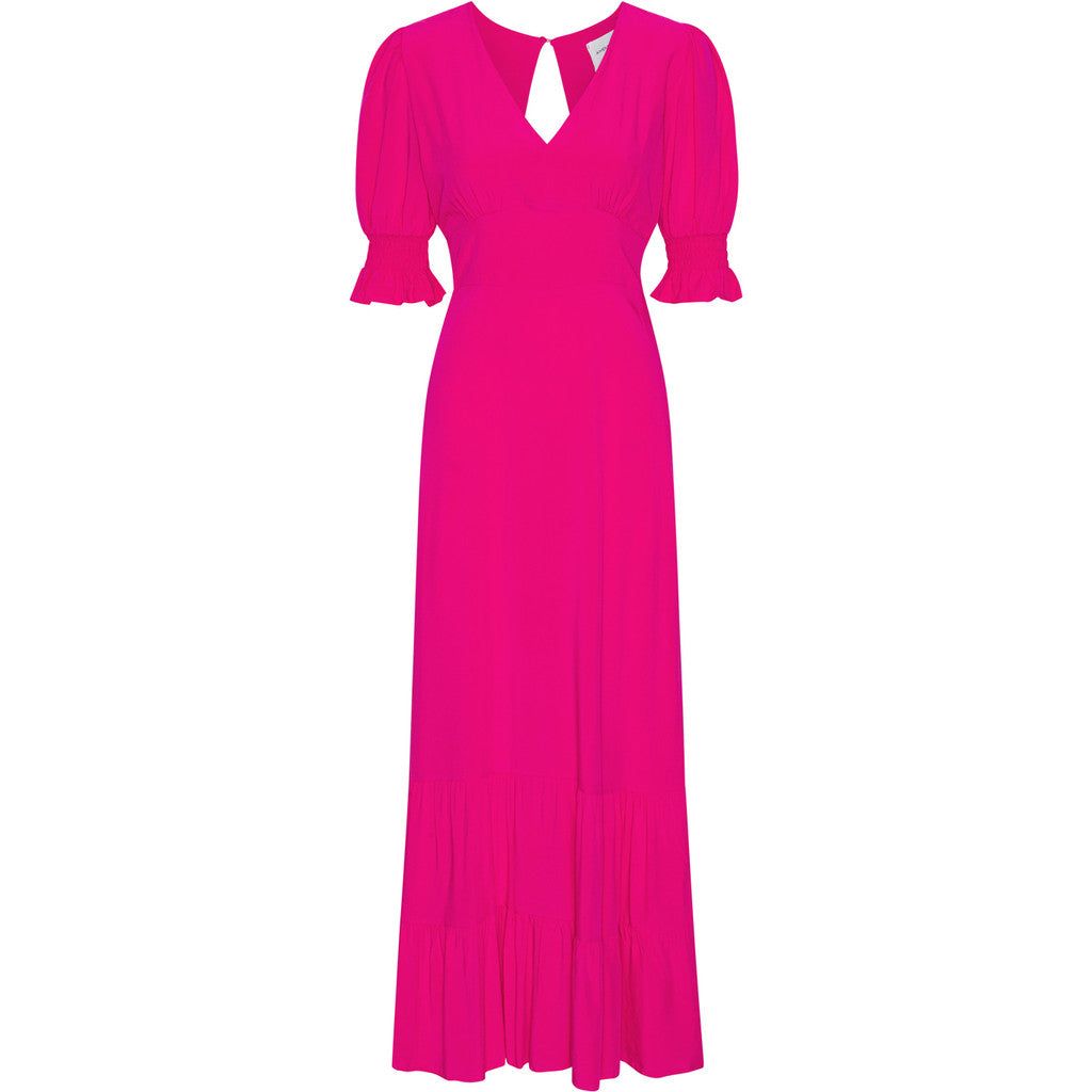 Koko Dress Long Open Back Short Sleeves - Pink Solid sold by American Dream