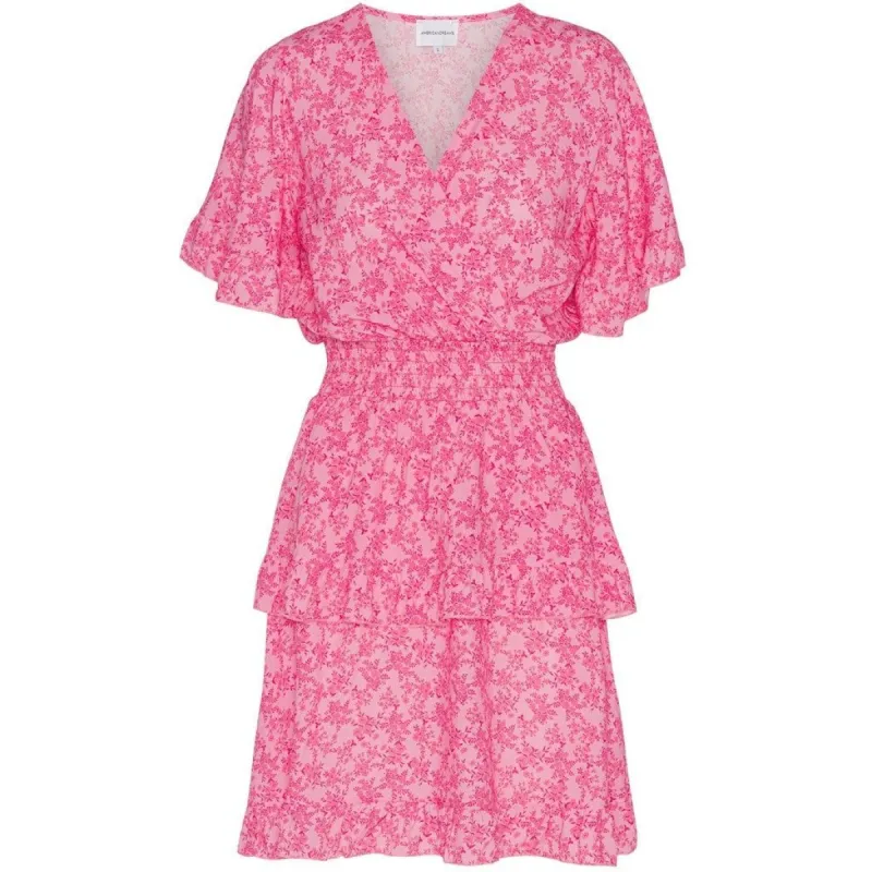 Ella Short Dress - Pink W/ Pink Flower sold by American Dream