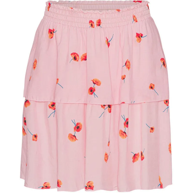 Sally Short Skirt - Light Pink / Red Flower made by Americandreams