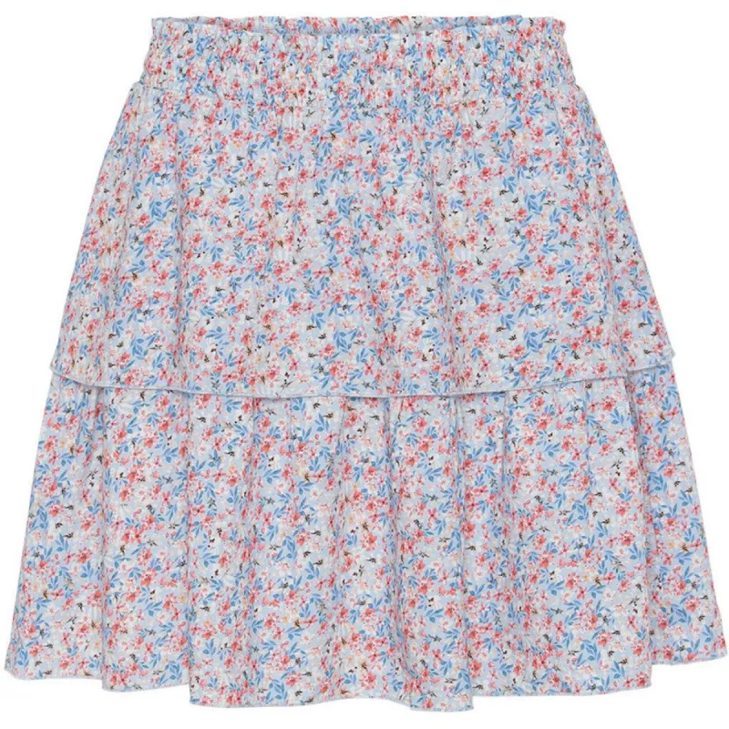 Sally Short Skirt - Blue Multi Flower made by Americandreams