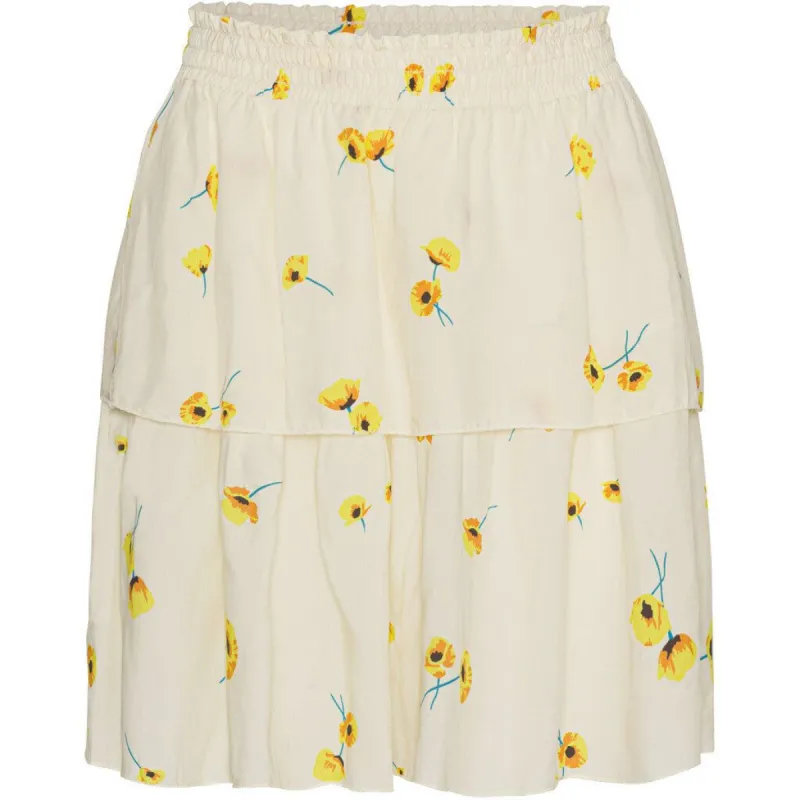 Sally Short Skirt - Beige Flower made by Americandreams