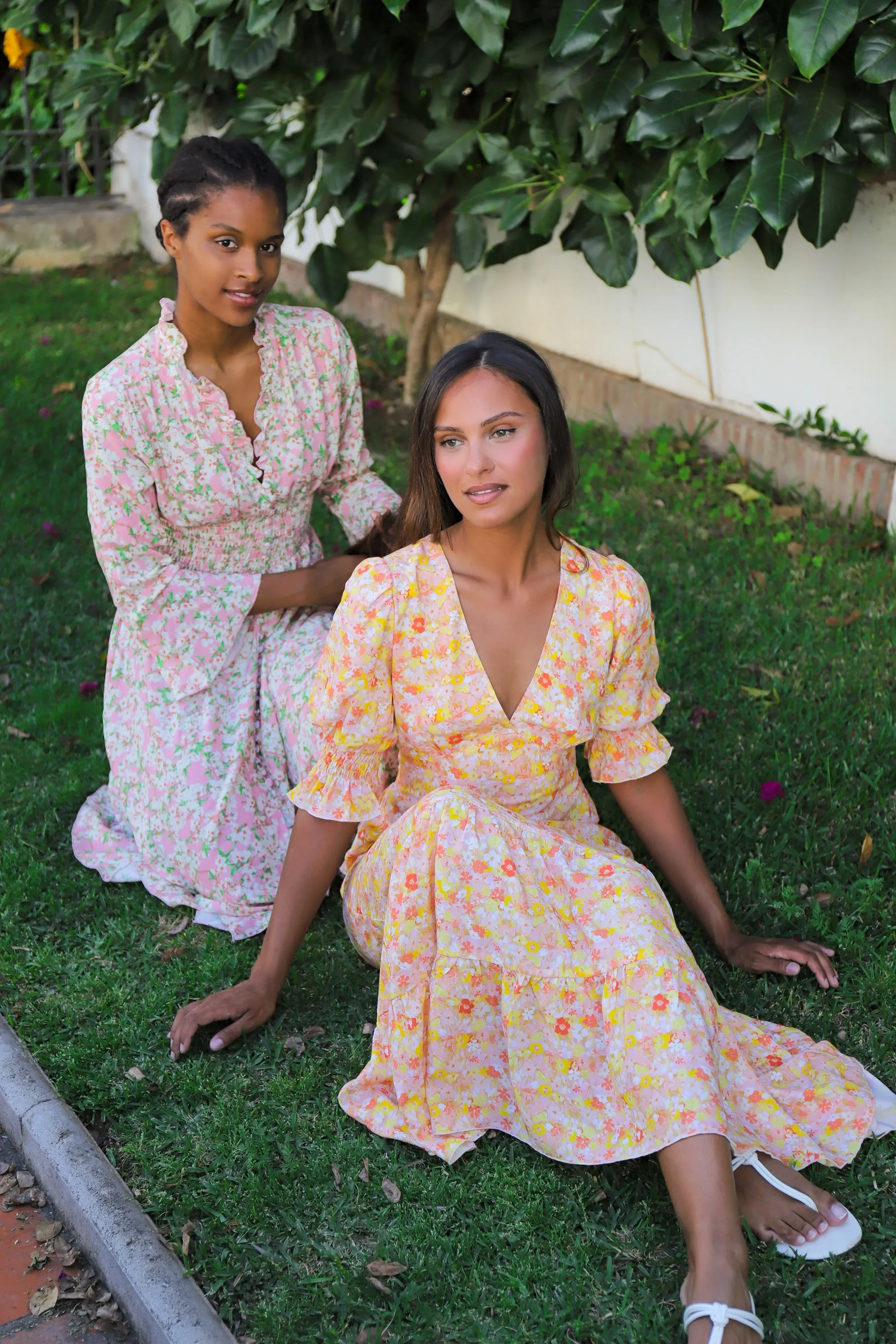 Sally Long Dress Light Pink / White Flower sold by Americandreams product image thumbnail 3