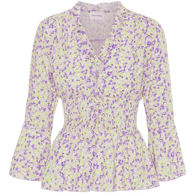 Sally Top - Lilac / Yellow Flower sold by American Dream