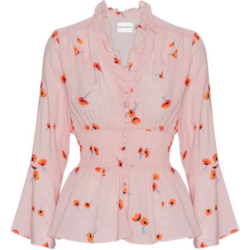 Sally Top - Light Pink / Red Flower sold by American Dream