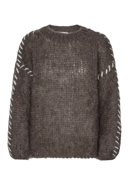 Catia Mohair Stitch Pullover Dark Taupe sold by Americandreams
