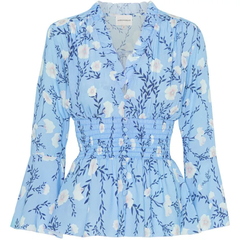 Sally Top - Light Blue Flower sold by American Dream