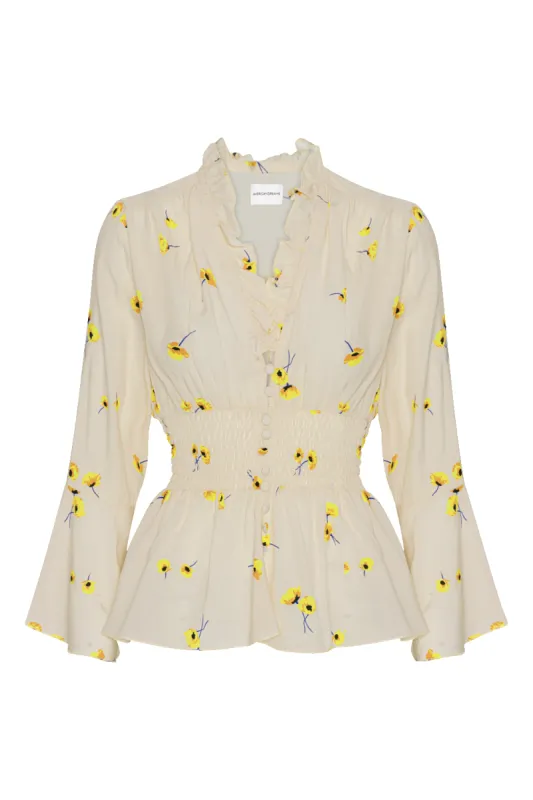 Sally Top Beige Flower sold by Americandreams