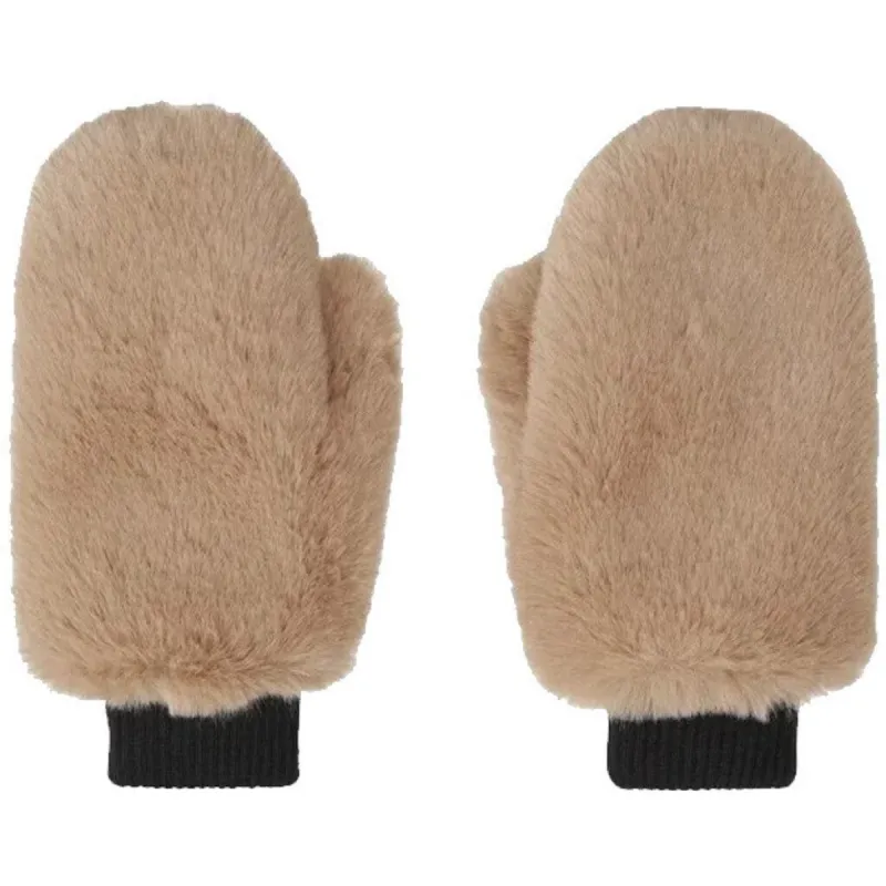 Ted Faux Fur Mittens - Taupe sold by American Dream
