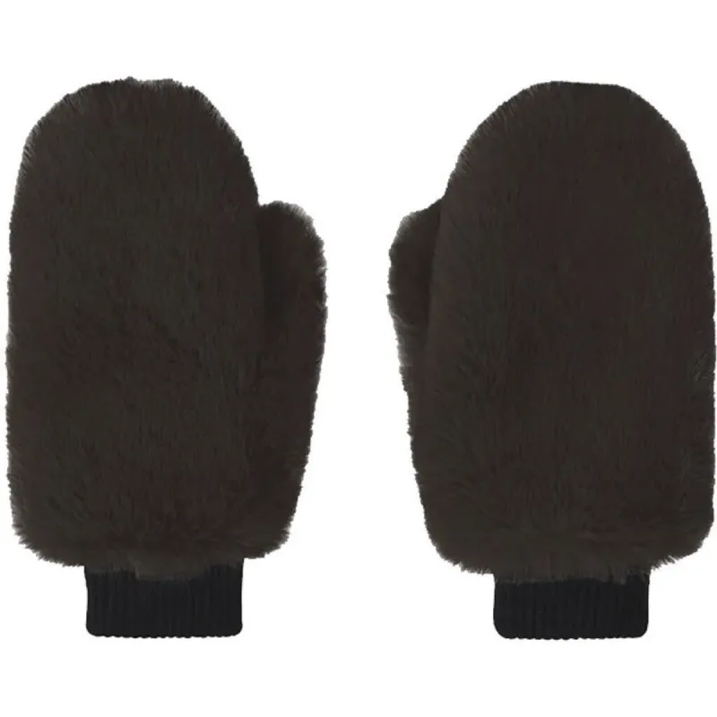 Ted Faux Fur Mittens - Brown sold by American Dream