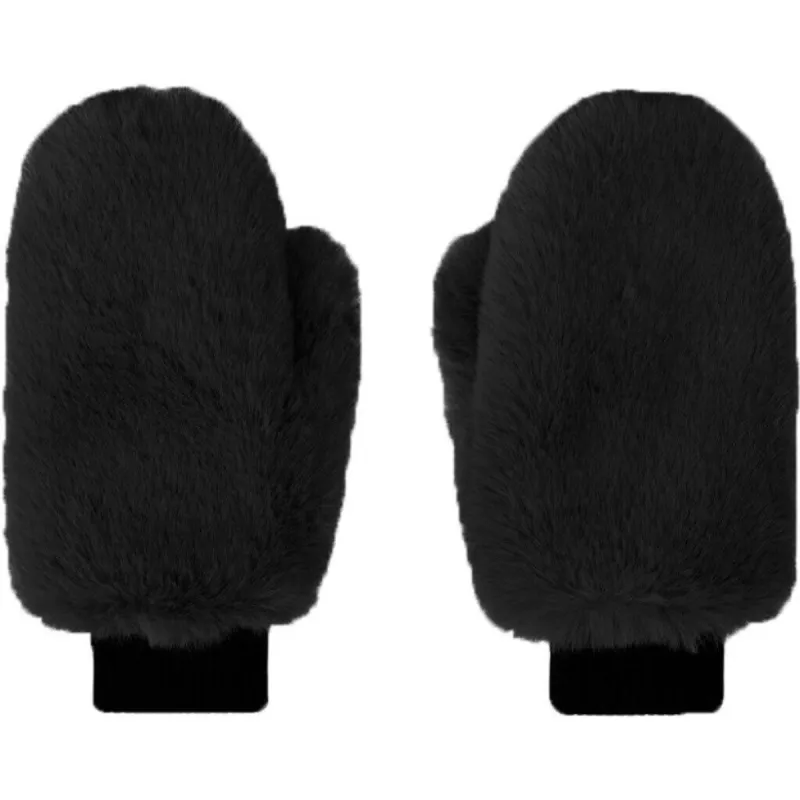 Ted Faux Fur Mittens - Black sold by American Dream