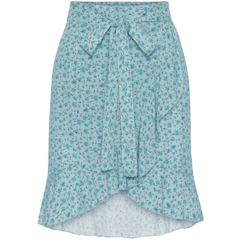 Milly Wrap Skirt Short - Turquoise Flower sold by American Dream