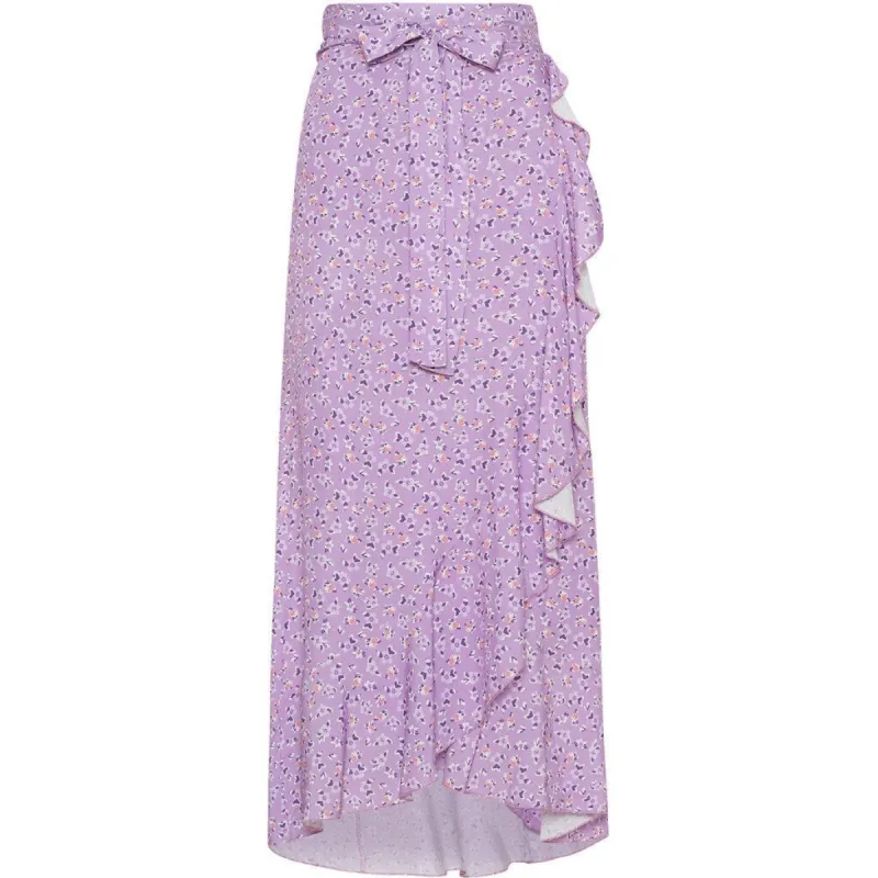 Milly Wrap Skirt Long - Lilac Flower sold by American Dream