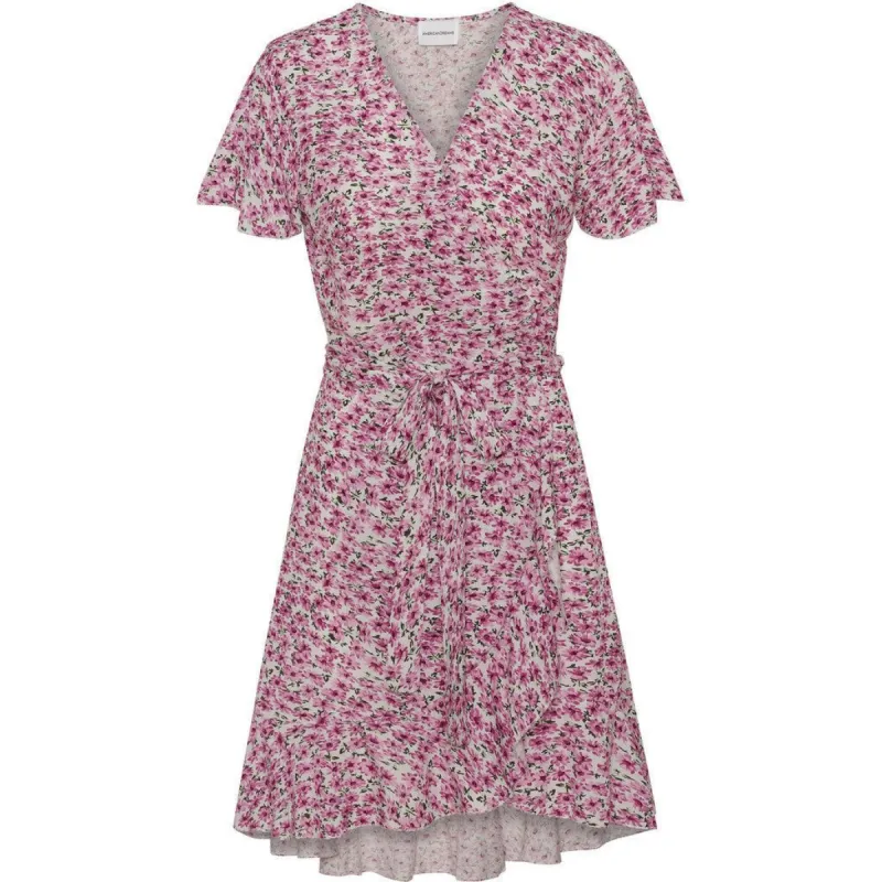 Milly Wrap Dress Short - Lilac/white Flower sold by American Dream