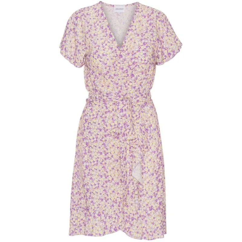 Milly Wrap Dress Short - Lilac / Yellow Flower sold by American Dream