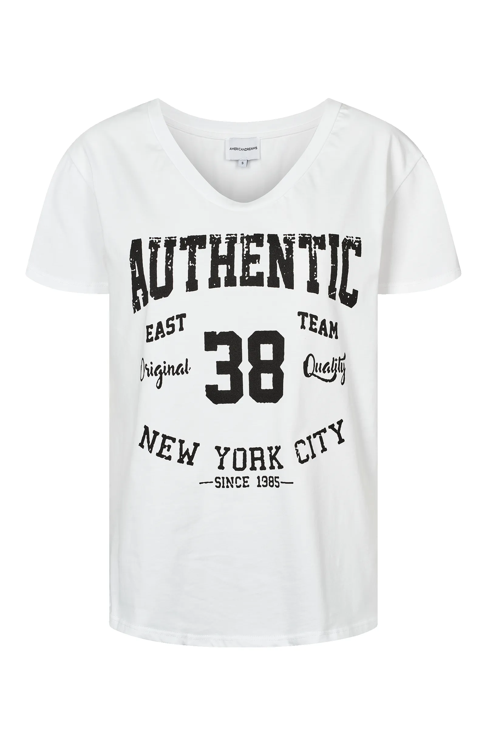 T-shirt White 38 East Authentic Cotton Tee W/Black Letters sold by Americandreams
