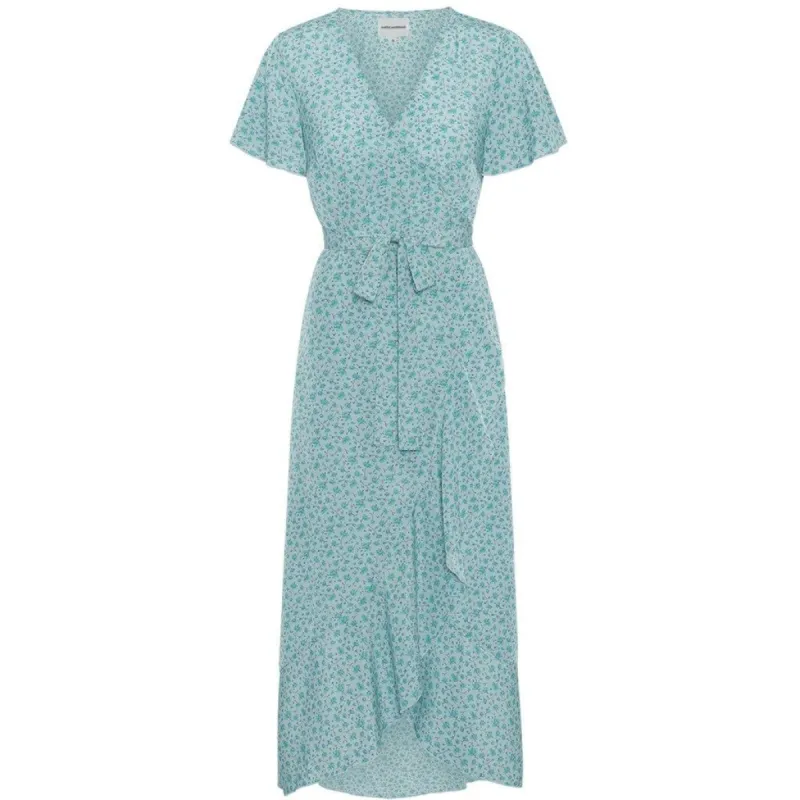 Milly Wrap Dress Long - Turquoise Flower sold by American Dream