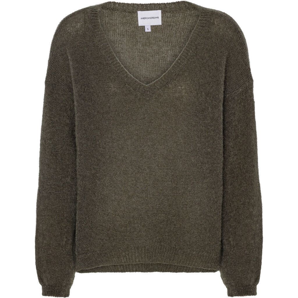 Silja V Neck Knit - Dark Taupe sold by American Dream