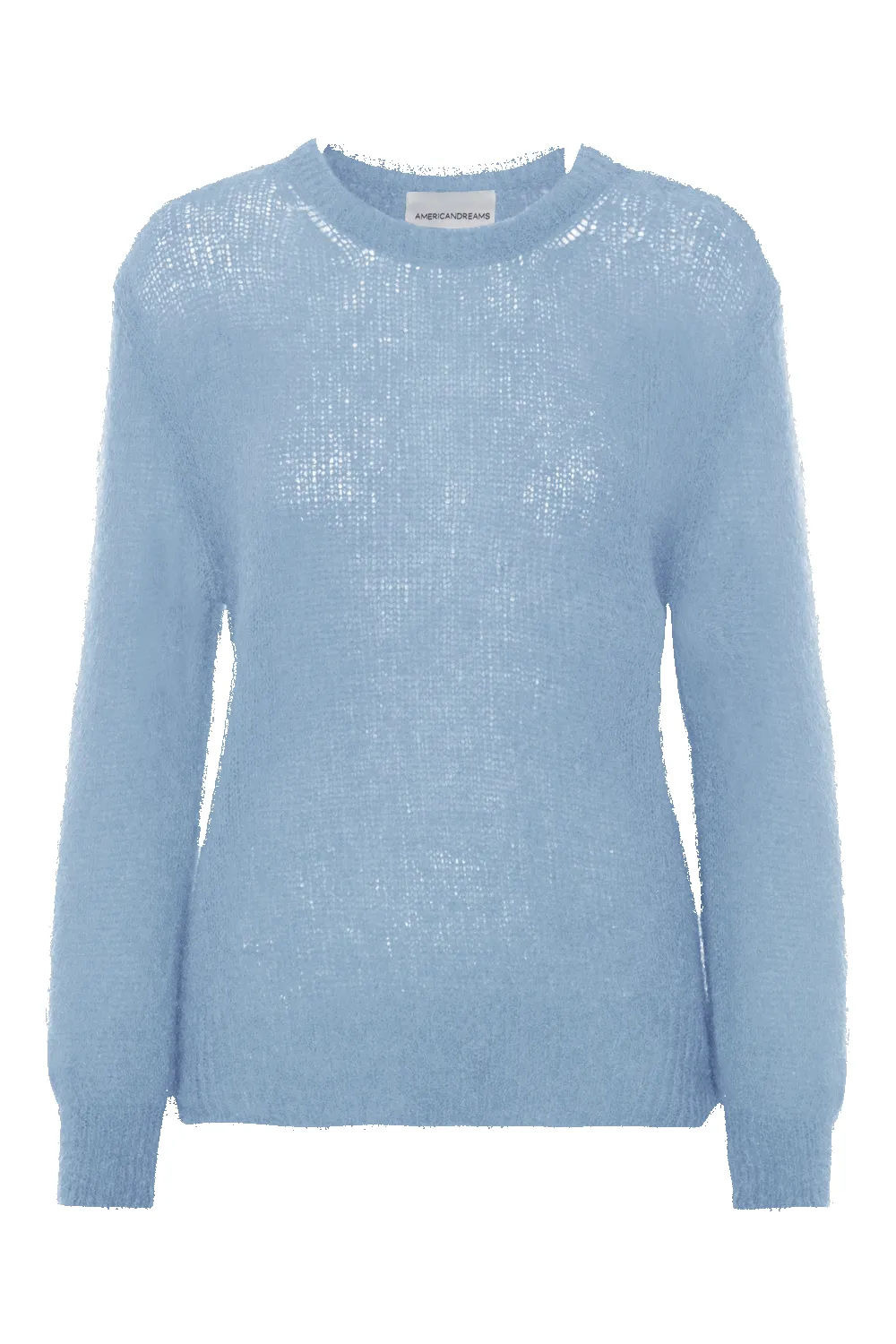 Ulla O Neck Knit Pullover Light Blue sold by Americandreams
