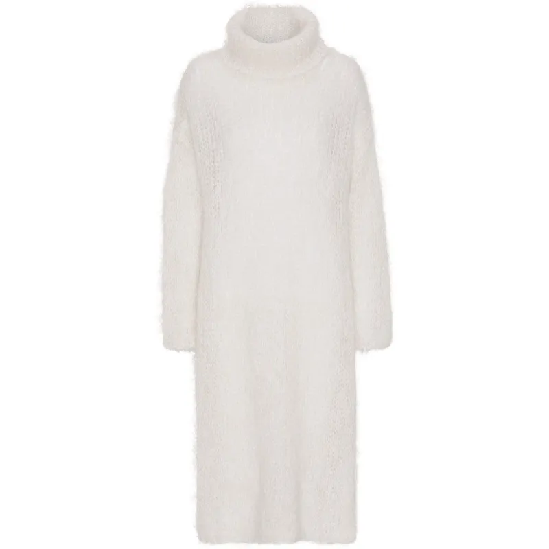 Chiara LS Roll Neck Dress - White made by Americandreams