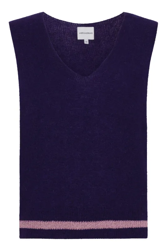 Anya V-Neck Vest Violet - Sample sold by Americandreams