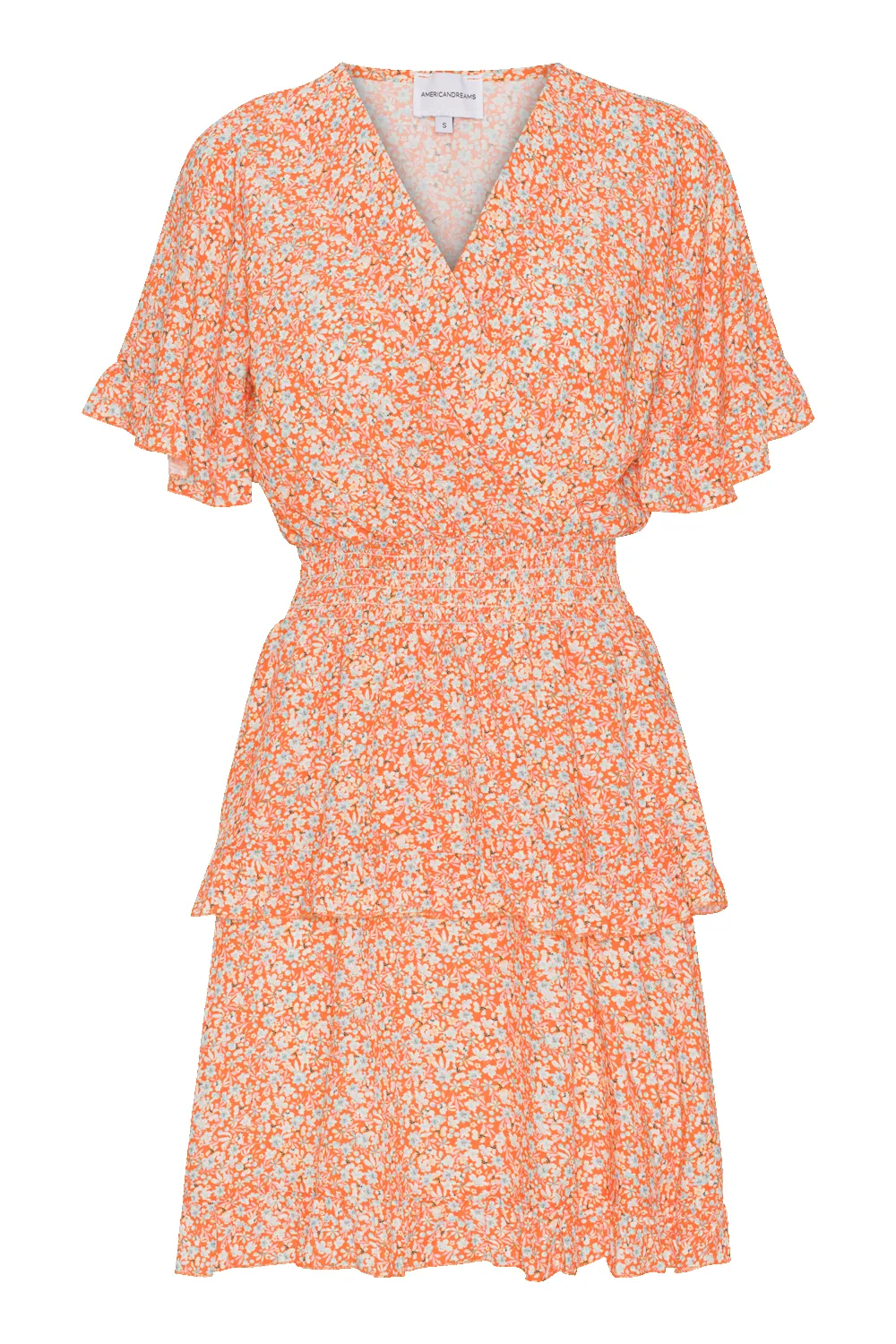 Ella Short Dress Orange Flower sold by Americandreams
