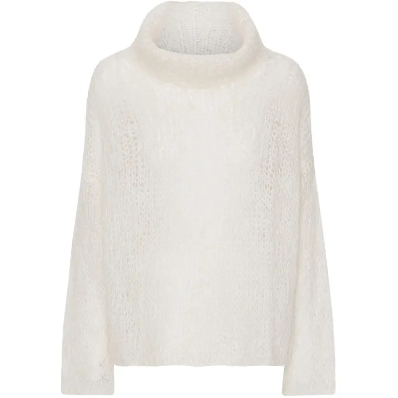 Livia LS Roll Neck Pullover - White sold by American Dream