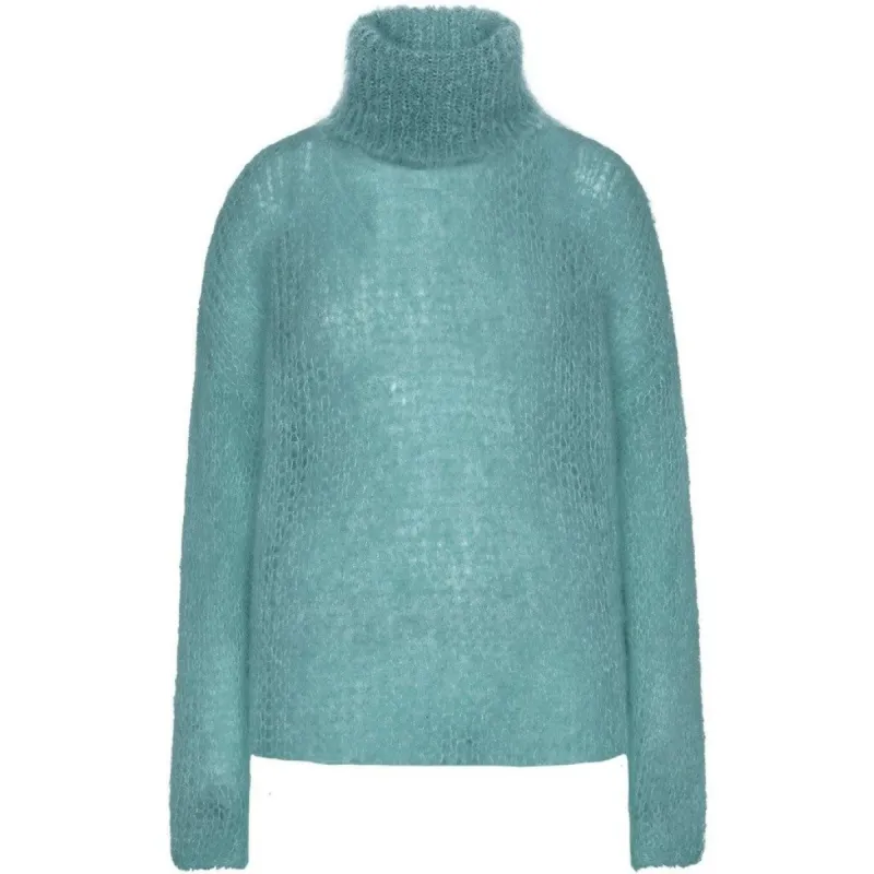 Livia LS Roll Neck Pullover - Turquoise sold by American Dream