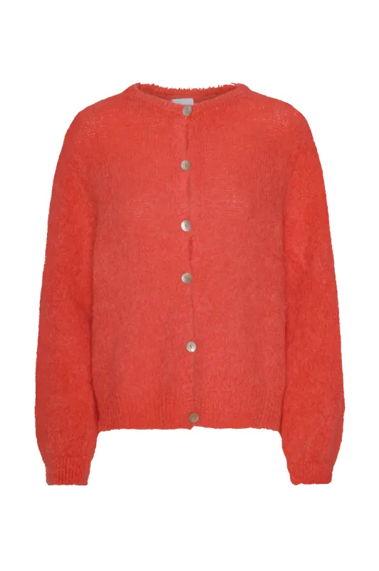 Susan Alpaca Cardigan Coral Red sold by Americandreams