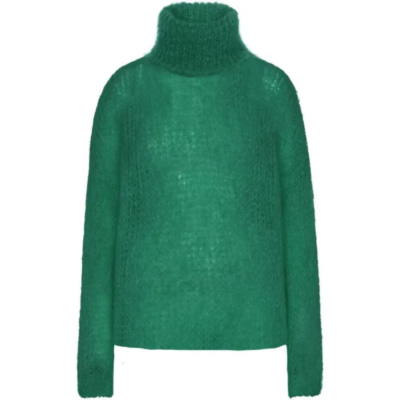 Livia LS Roll Neck Pullover - Jade Green sold by American Dream