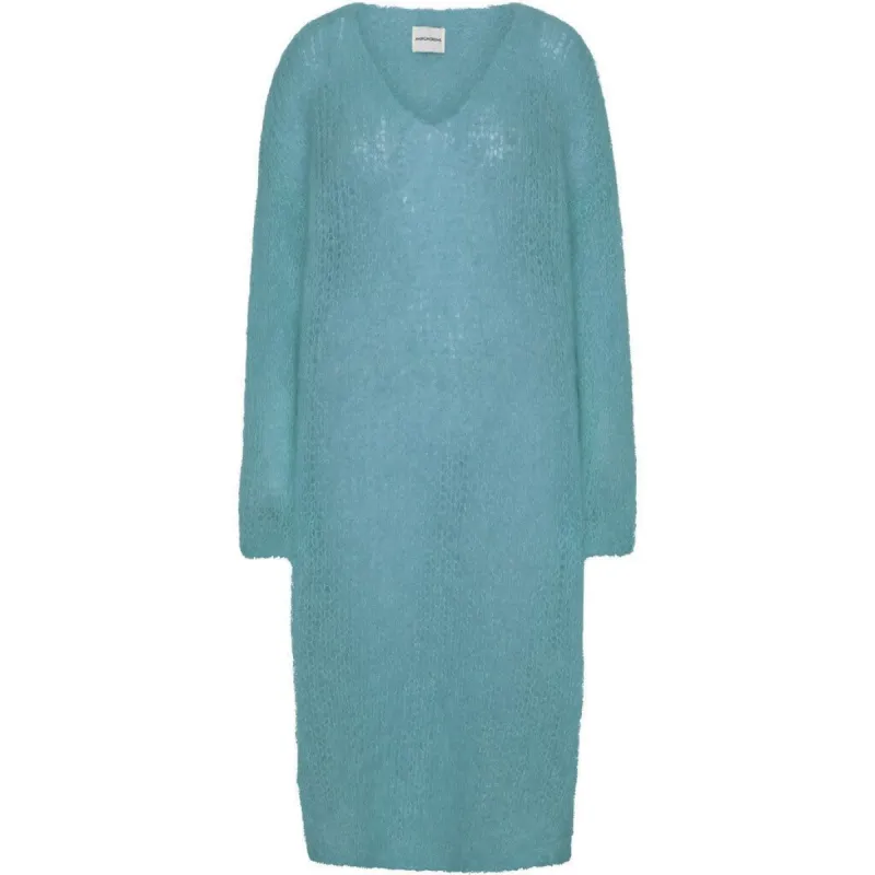 Camilla V Neck Mohair Dress - Turquoise made by Americandreams