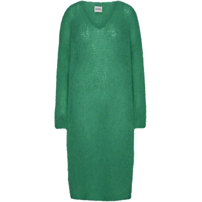 Camilla V Neck Mohair Dress - Jade Green made by Americandreams