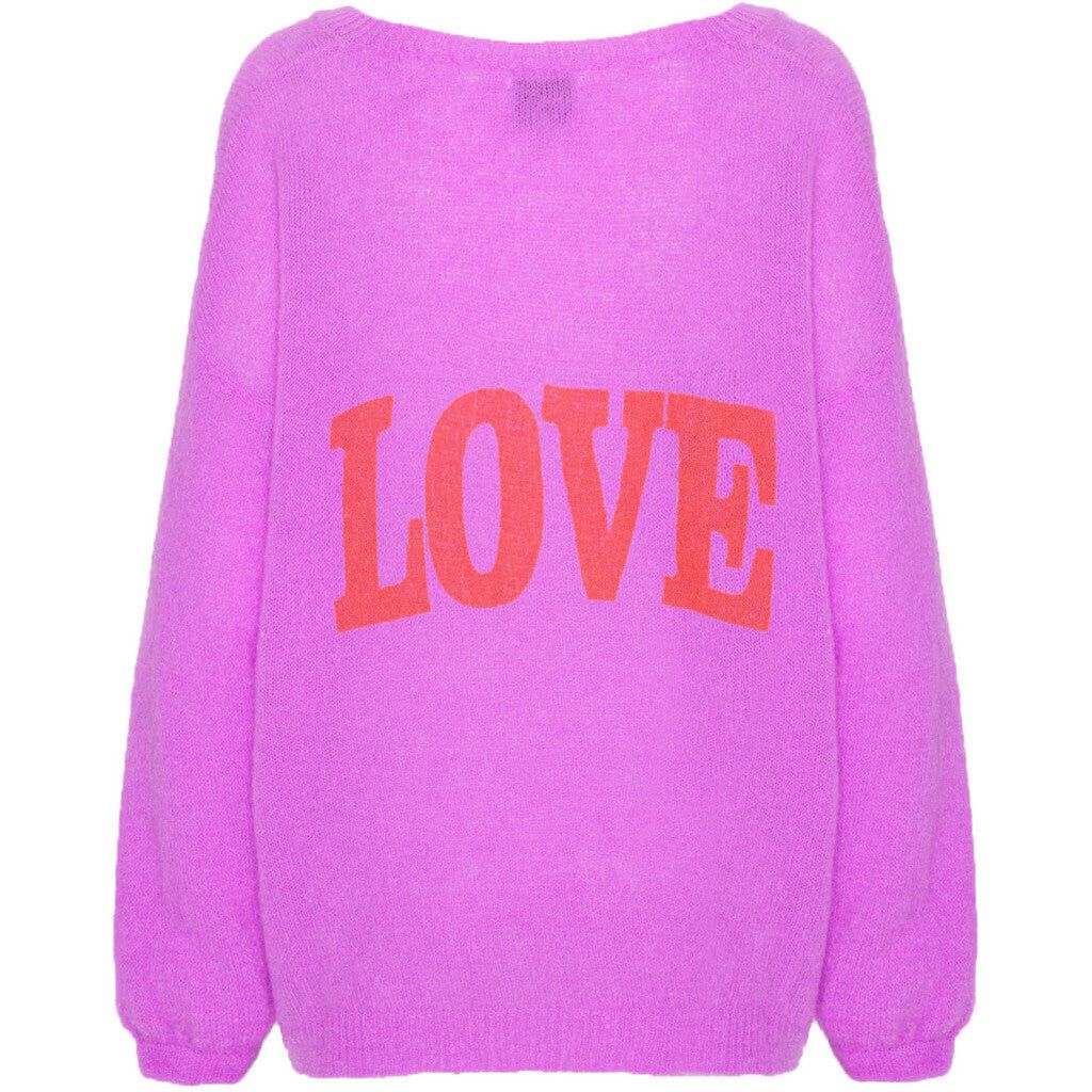 Silja Back Letters - Pearly Purple W/ Coral Red Letters (LOVE) sold by American Dream