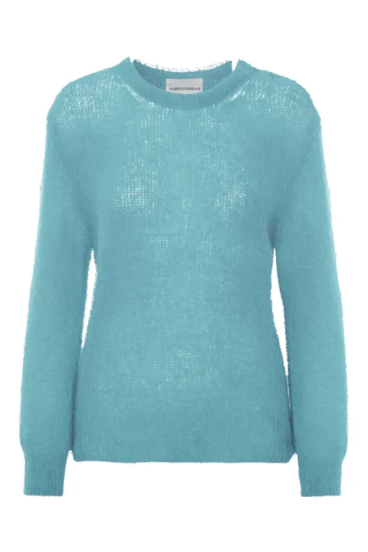 Ulla O Neck Knit Pullover Turquoise sold by Americandreams