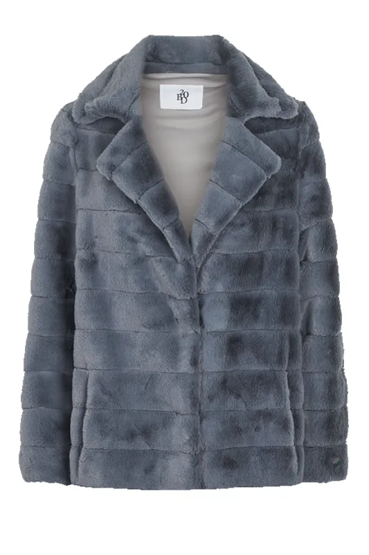 Bailey Faux Fur Coat Short Dark Grey made by Americandreams