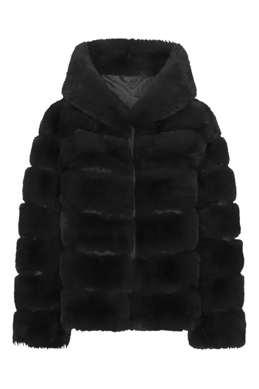 Blake Short Faux Fur Jacket Black sold by Americandreams