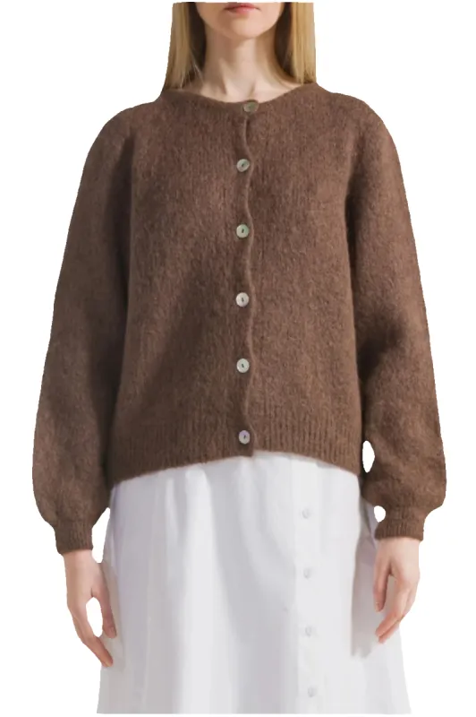 Susan Alpaca Cardigan Cocoa sold by Americandreams