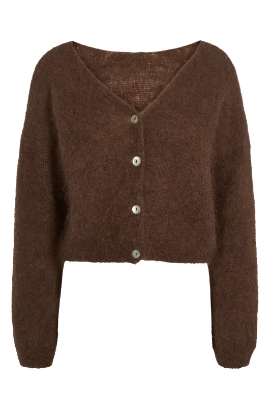 Cornelia Cropped Cardigan Cocoa sold by Americandreams