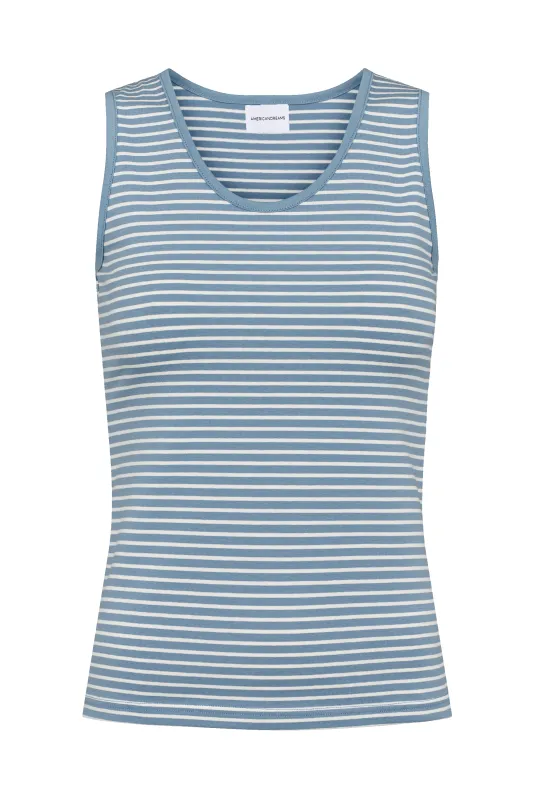 Boline Striped Tank Top White / Light Blue sold by Americandreams