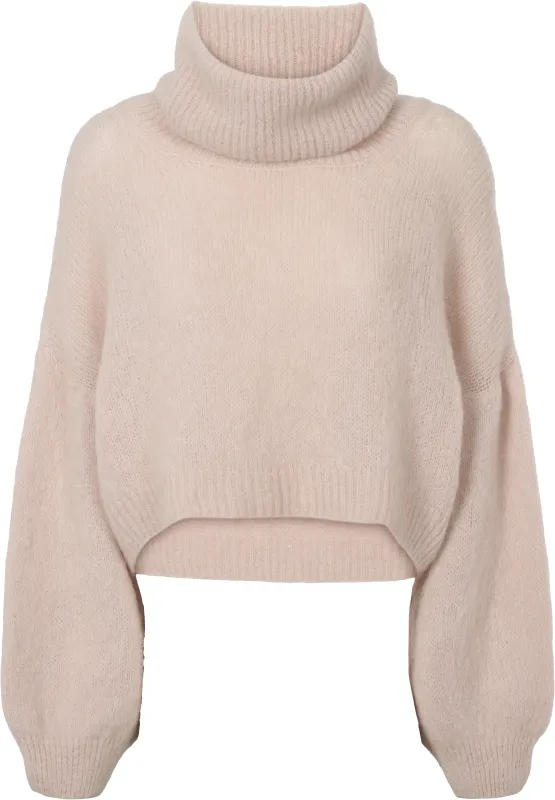 Andrea Rollneck Cropped Alpaca Pullover Light Taupe sold by Americandreams