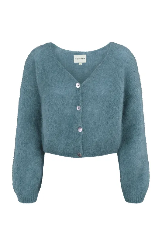 Cornelia Cropped Cardigan Teal Blue sold by Americandreams