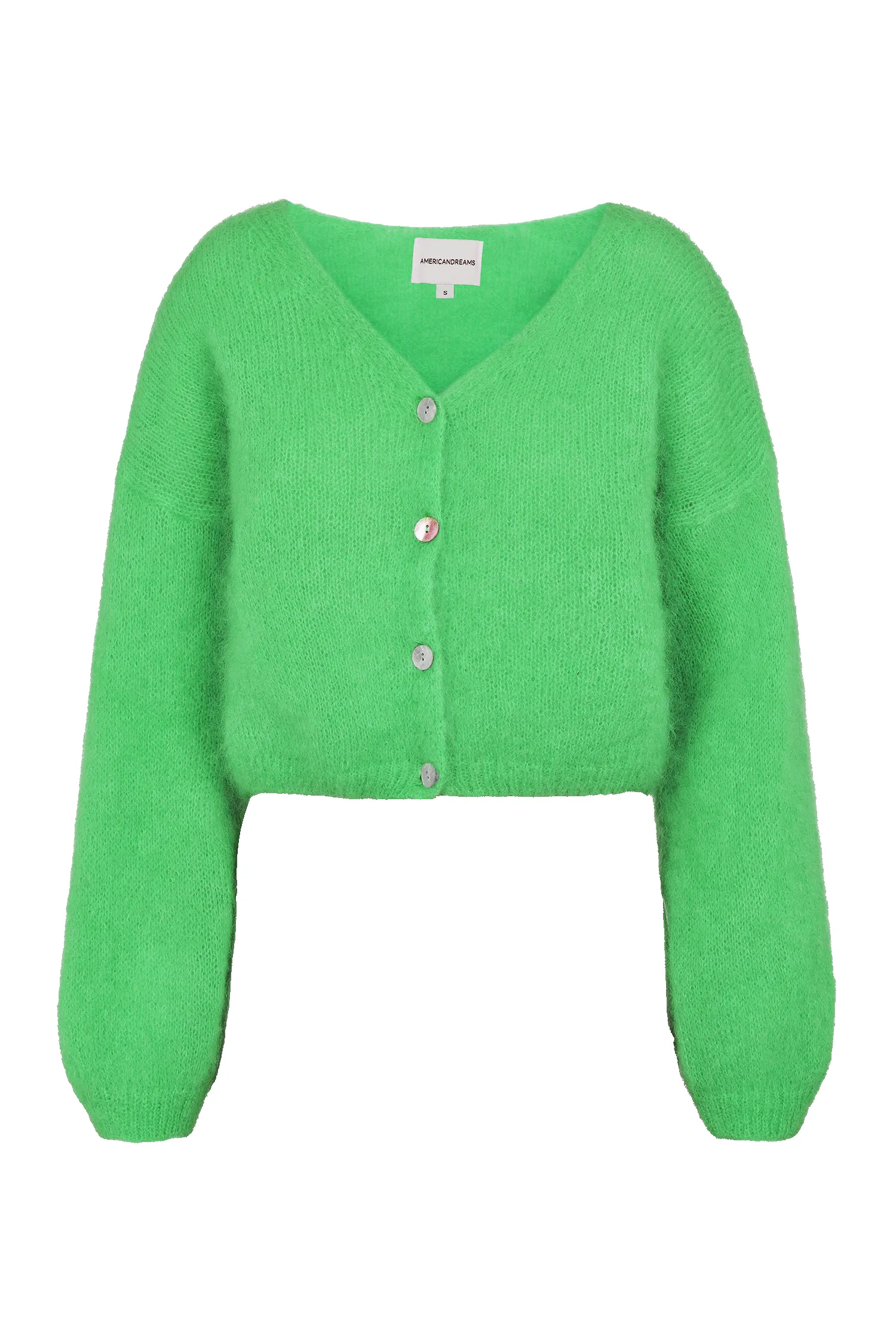 Cornelia Cropped Cardigan Bright Green sold by Americandreams