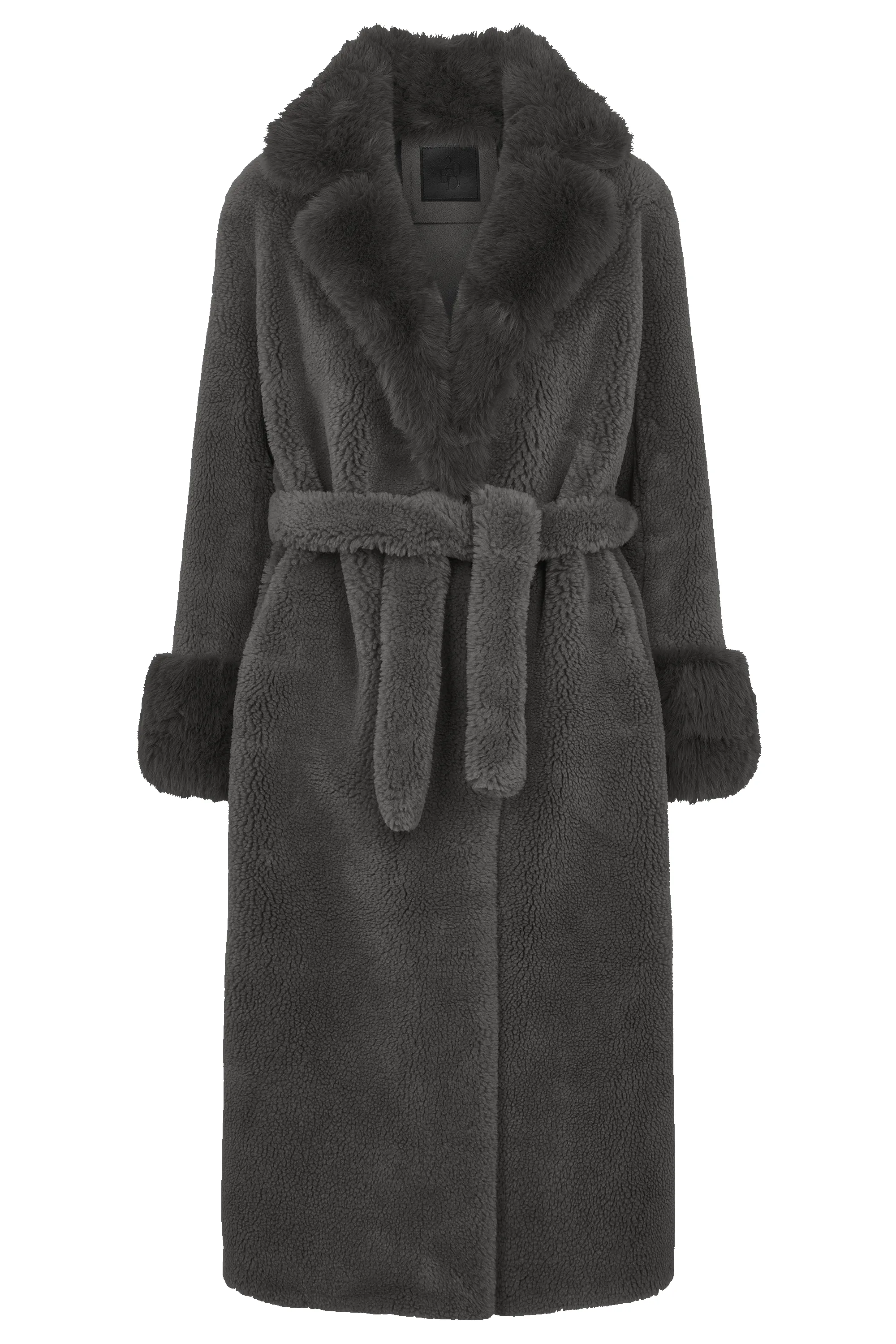 Farah Belted Teddy Coat Grey sold by Americandreams