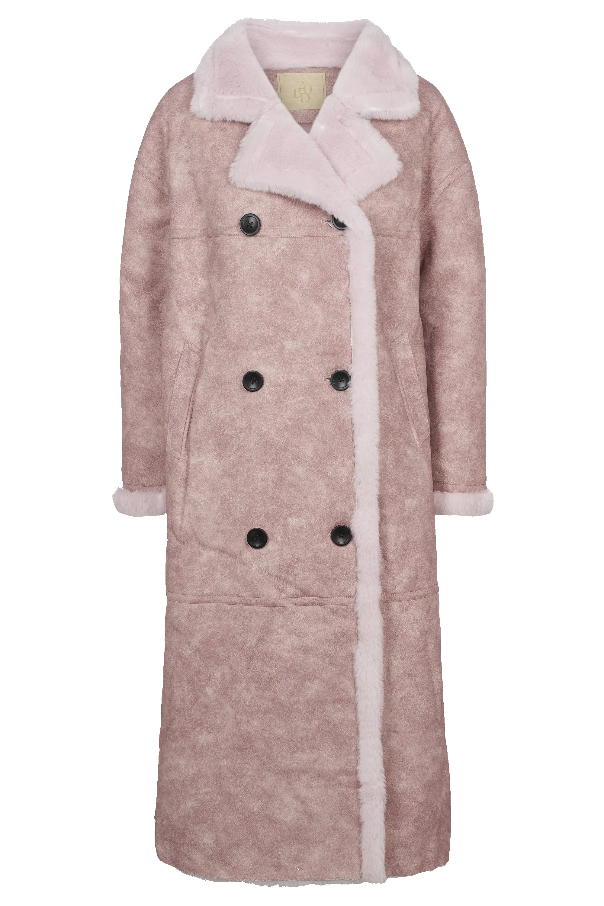 Joa Wool Coat Long Light Pink sold by Americandreams