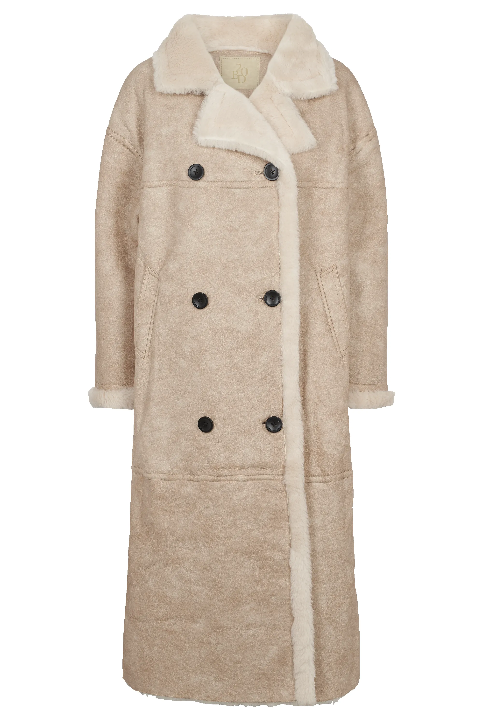Joa Wool Coat Long Beige sold by Americandreams