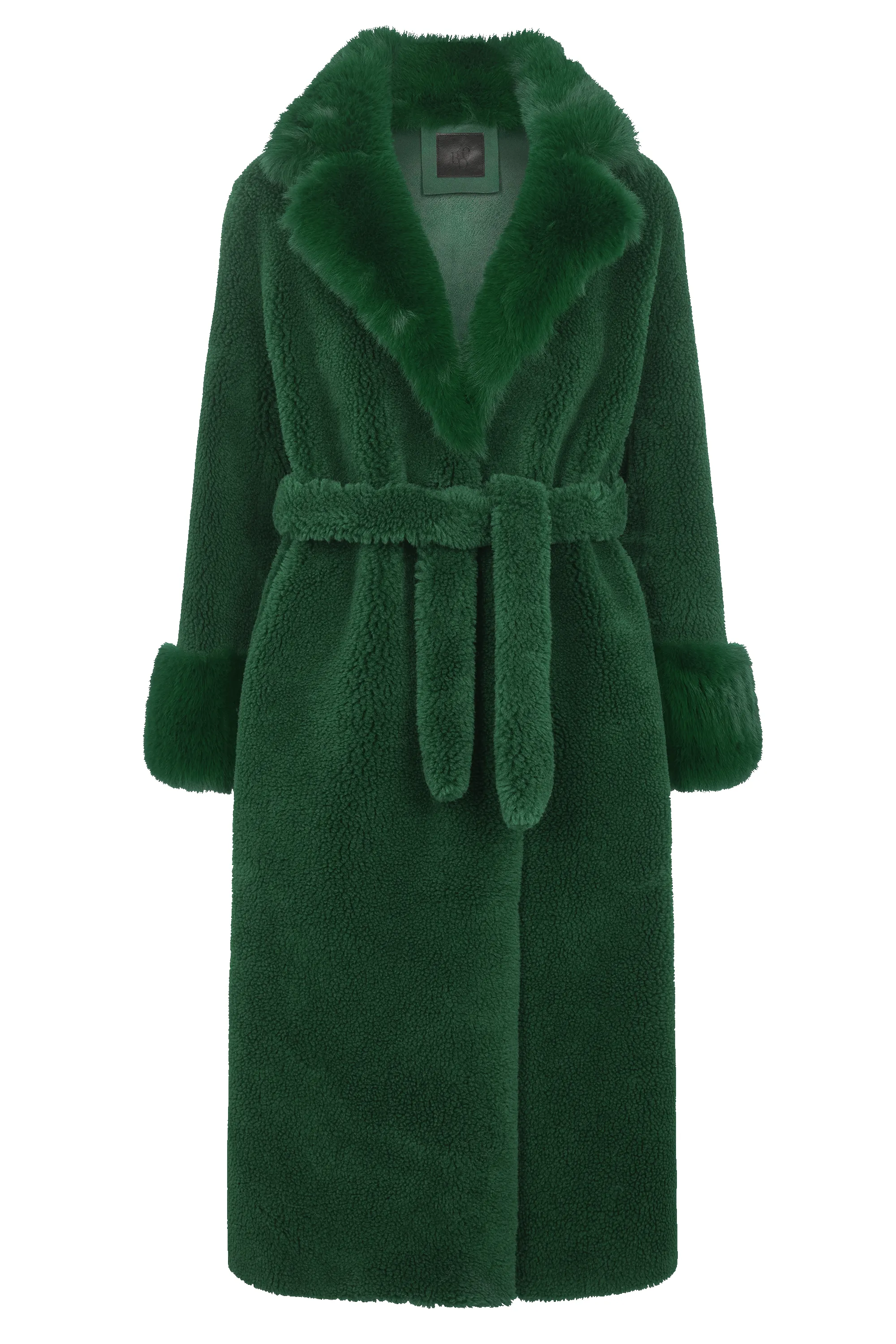 Farah Belted Teddy Coat Green sold by Americandreams