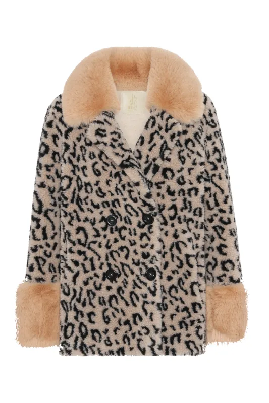 Fiona Short Wool Coat Animal Printed made by Americandreams